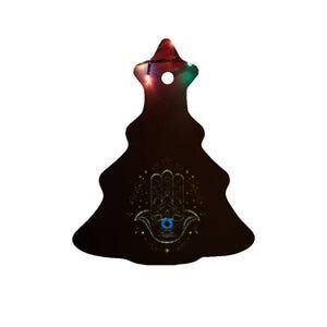 Evil Eye Hamsa Hand Nazar Amulet Protection Celestial Yoga Ceramic Tree Ornament