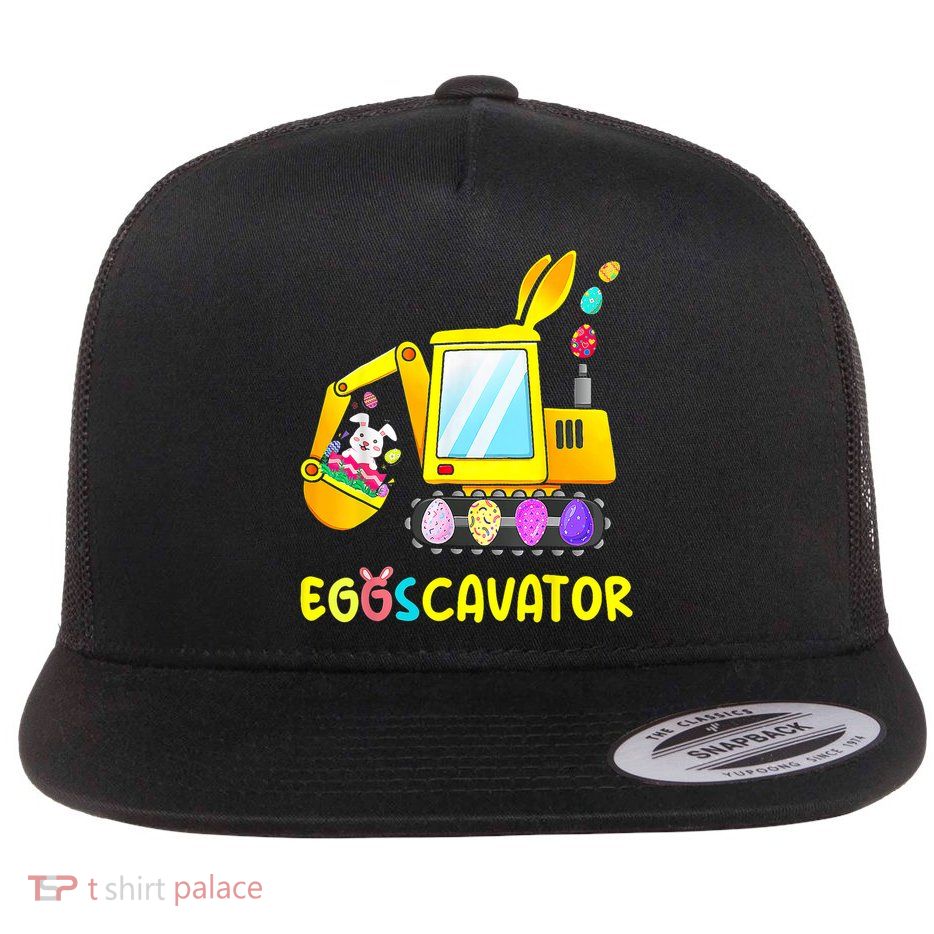 Easter Egg Hunt Funny Eggs Cavator  Flat Bill Trucker Hat