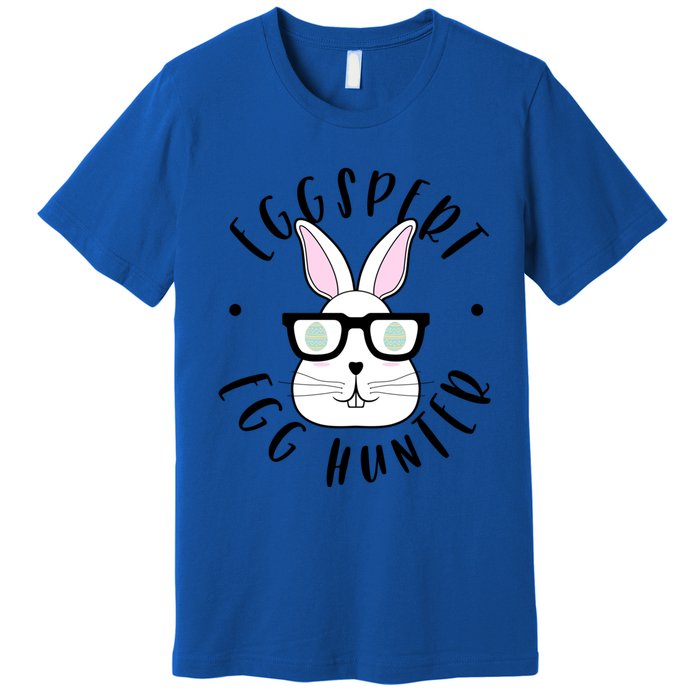 Eggspert Egg Hunter Gift Funny Easter Nerd Bunny Cartoon Gift Premium T-Shirt