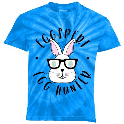 Eggspert Egg Hunter Gift Funny Easter Nerd Bunny Cartoon Gift Kids Tie-Dye T-Shirt