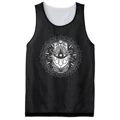 Evil Eye Hamsa Hand Mandala Yoga Meditation Spiritual Mesh Reversible Basketball Jersey Tank