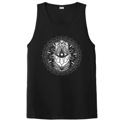 Evil Eye Hamsa Hand Mandala Yoga Meditation Spiritual PosiCharge Competitor Tank