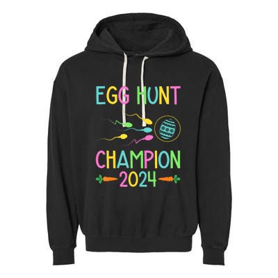 Easter Egg Hunt Champion Funny Dad Pregnancy Announcement Garment-Dyed Fleece Hoodie