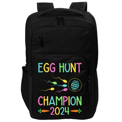 Easter Egg Hunt Champion Funny Dad Pregnancy Announcement Impact Tech Backpack