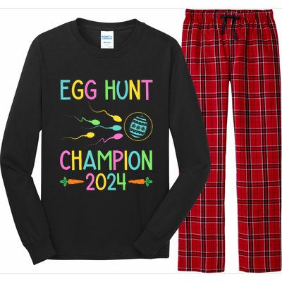 Easter Egg Hunt Champion Funny Dad Pregnancy Announcement Long Sleeve Pajama Set