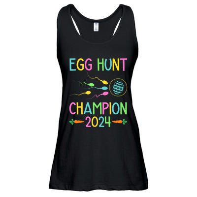 Easter Egg Hunt Champion Funny Dad Pregnancy Announcement Ladies Essential Flowy Tank