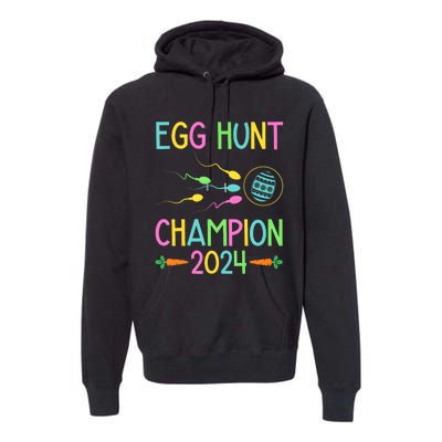 Easter Egg Hunt Champion Funny Dad Pregnancy Announcement Premium Hoodie