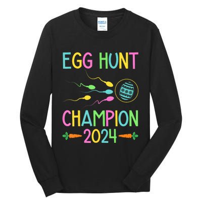 Easter Egg Hunt Champion Funny Dad Pregnancy Announcement Tall Long Sleeve T-Shirt