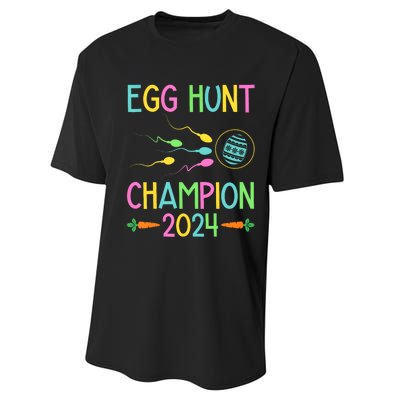 Easter Egg Hunt Champion Funny Dad Pregnancy Announcement Performance Sprint T-Shirt