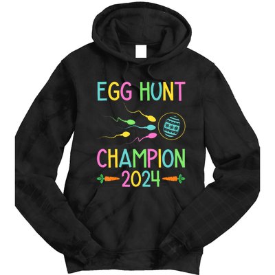 Easter Egg Hunt Champion Funny Dad Pregnancy Announcement Tie Dye Hoodie