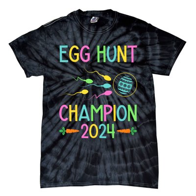 Easter Egg Hunt Champion Funny Dad Pregnancy Announcement Tie-Dye T-Shirt