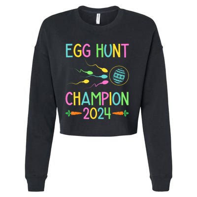 Easter Egg Hunt Champion Funny Dad Pregnancy Announcement Cropped Pullover Crew