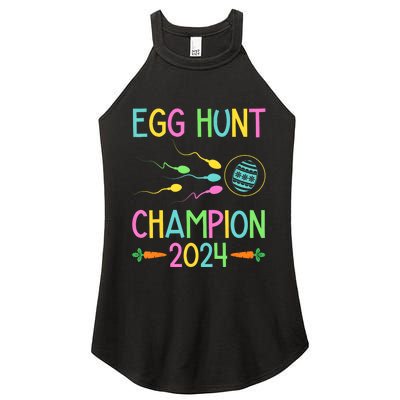 Easter Egg Hunt Champion Funny Dad Pregnancy Announcement Women's Perfect Tri Rocker Tank