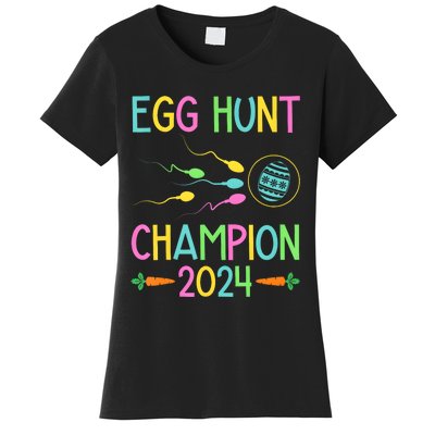 Easter Egg Hunt Champion Funny Dad Pregnancy Announcement Women's T-Shirt