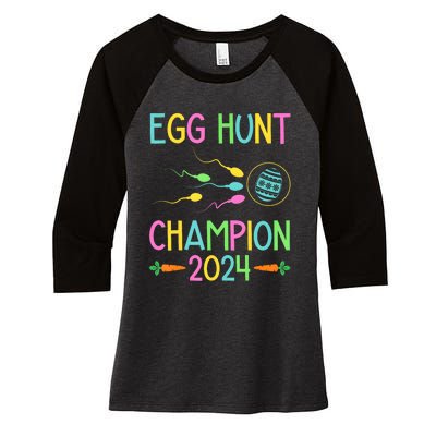 Easter Egg Hunt Champion Funny Dad Pregnancy Announcement Women's Tri-Blend 3/4-Sleeve Raglan Shirt