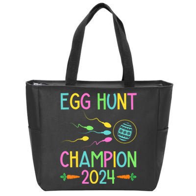 Easter Egg Hunt Champion Funny Dad Pregnancy Announcement Zip Tote Bag