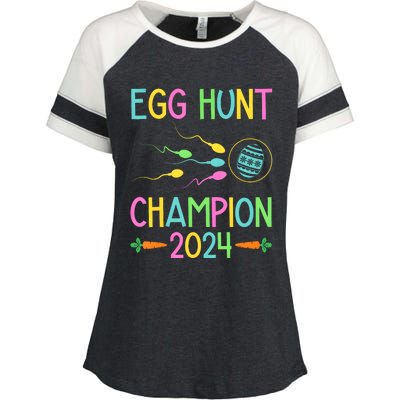 Easter Egg Hunt Champion Funny Dad Pregnancy Announcement Enza Ladies Jersey Colorblock Tee