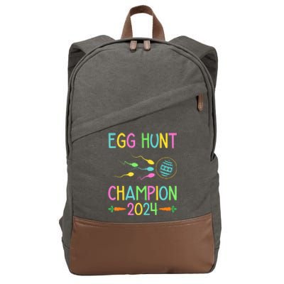 Easter Egg Hunt Champion Funny Dad Pregnancy Announcement Cotton Canvas Backpack