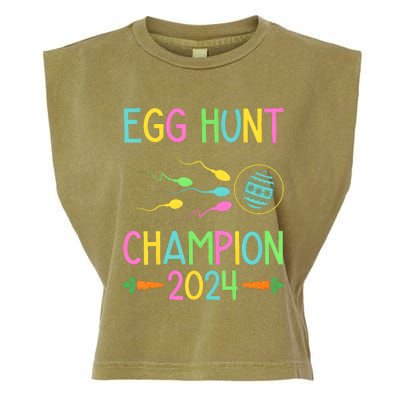 Easter Egg Hunt Champion Funny Dad Pregnancy Announcement Garment-Dyed Women's Muscle Tee