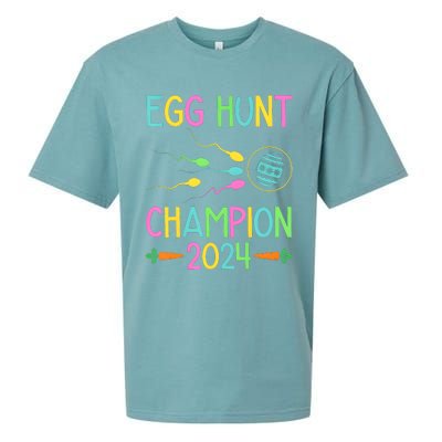 Easter Egg Hunt Champion Funny Dad Pregnancy Announcement Sueded Cloud Jersey T-Shirt