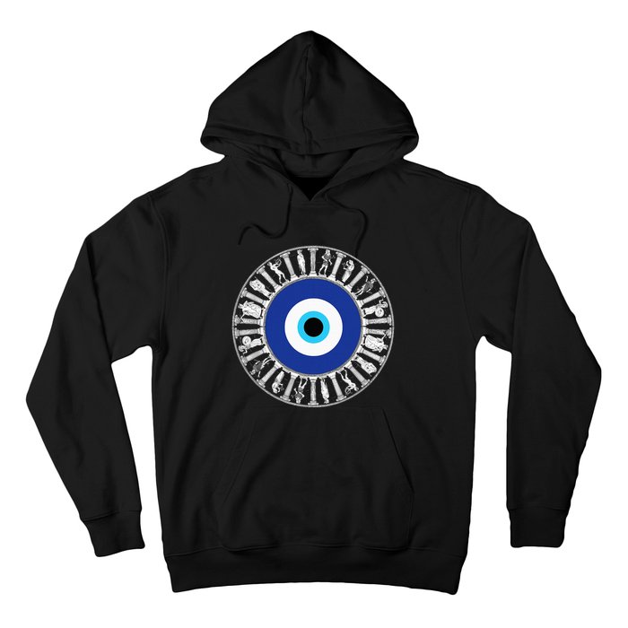 Evil Eye In Greek Key Circle Greek Key Around Greek Evil Eye Hoodie