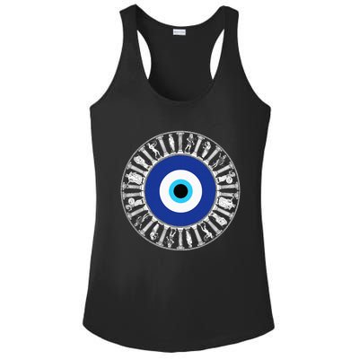 Evil Eye In Greek Key Circle Greek Key Around Greek Evil Eye Ladies PosiCharge Competitor Racerback Tank