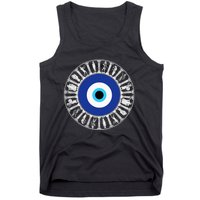 Evil Eye In Greek Key Circle Greek Key Around Greek Evil Eye Tank Top