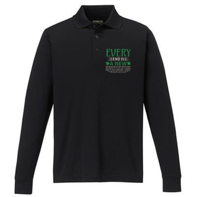 Every End Is A New Beginning Performance Long Sleeve Polo