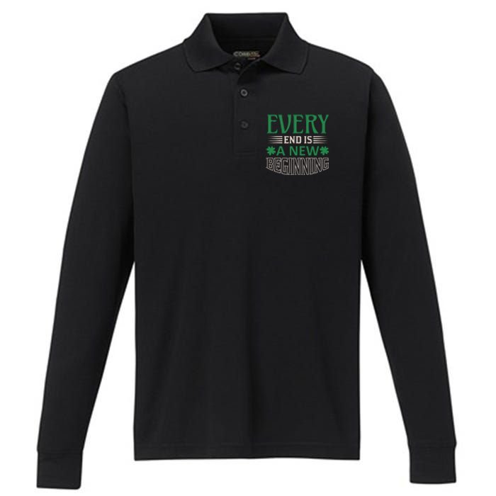 Every End Is A New Beginning Performance Long Sleeve Polo