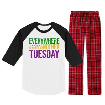 Everywhere Else Its Just Another Tuesday Mardi Gras Raglan Sleeve Pajama Set