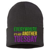 Everywhere Else Its Just Another Tuesday Mardi Gras Sustainable Knit Beanie