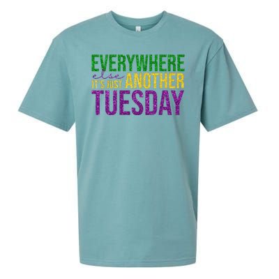 Everywhere Else Its Just Another Tuesday Mardi Gras Sueded Cloud Jersey T-Shirt