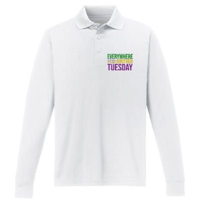 Everywhere Else Its Just Another Tuesday Mardi Gras Performance Long Sleeve Polo