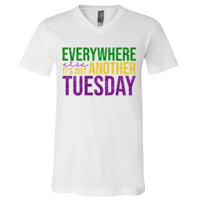 Everywhere Else Its Just Another Tuesday Mardi Gras V-Neck T-Shirt