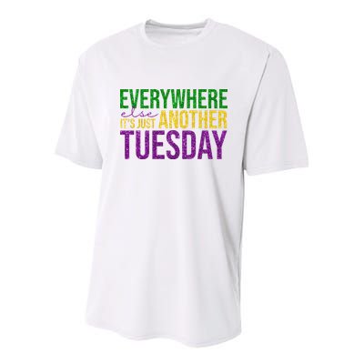Everywhere Else Its Just Another Tuesday Mardi Gras Youth Performance Sprint T-Shirt