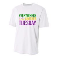 Everywhere Else Its Just Another Tuesday Mardi Gras Youth Performance Sprint T-Shirt