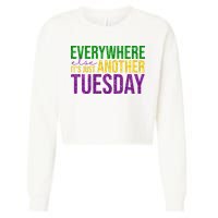 Everywhere Else Its Just Another Tuesday Mardi Gras Cropped Pullover Crew