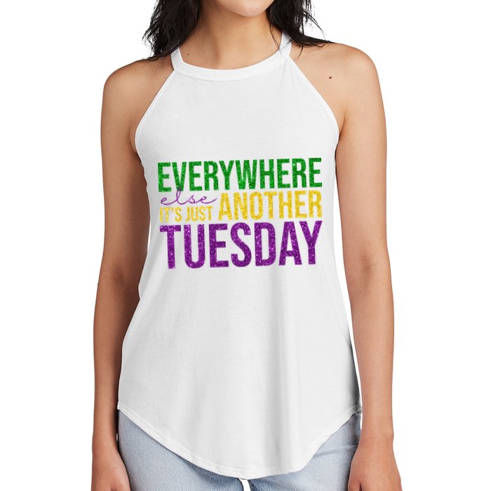 Everywhere Else Its Just Another Tuesday Mardi Gras Women's Perfect Tri Rocker Tank