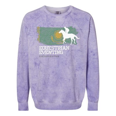 Equestrian Eventing Kazakhstan Rider Horse Colorblast Crewneck Sweatshirt