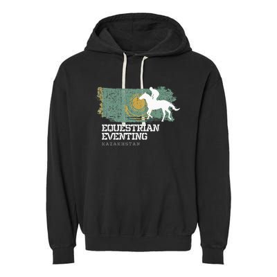 Equestrian Eventing Kazakhstan Rider Horse Garment-Dyed Fleece Hoodie