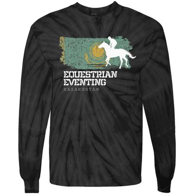 Equestrian Eventing Kazakhstan Rider Horse Tie-Dye Long Sleeve Shirt