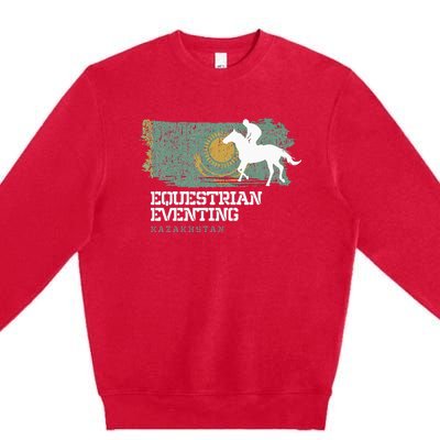 Equestrian Eventing Kazakhstan Rider Horse Premium Crewneck Sweatshirt