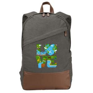 Ecology Earth Love Environtal Awareness Save The Planet Cute Gift Cotton Canvas Backpack