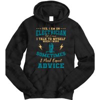 Electrician Electricity Lineman Wiring Electrical Engineer Tie Dye Hoodie