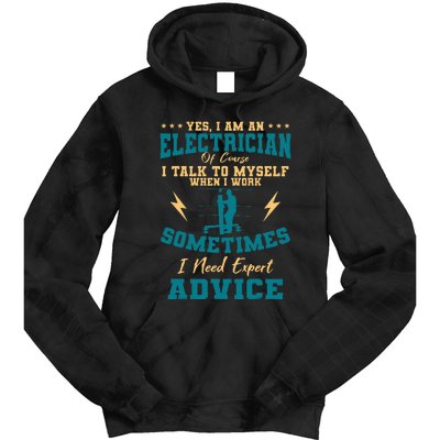 Electrician Electricity Lineman Wiring Electrical Engineer Tie Dye Hoodie