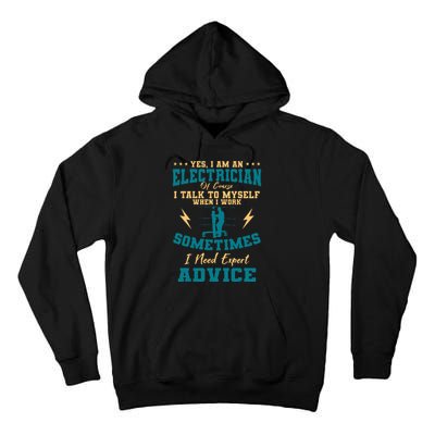 Electrician Electricity Lineman Wiring Electrical Engineer Tall Hoodie