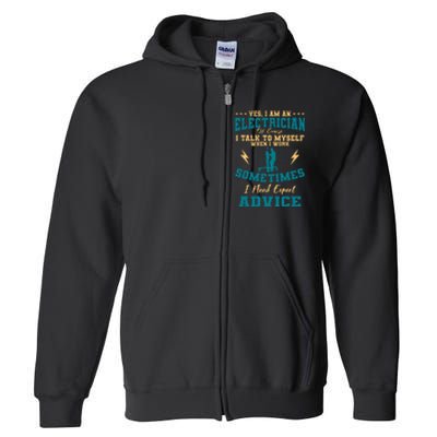 Electrician Electricity Lineman Wiring Electrical Engineer Full Zip Hoodie