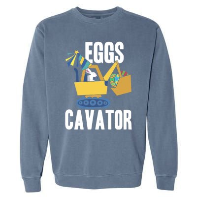 Eggscavator Excavator Lover Easter Sunday Holy Week Gift Garment-Dyed Sweatshirt