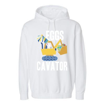 Eggscavator Excavator Lover Easter Sunday Holy Week Gift Garment-Dyed Fleece Hoodie