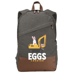 Eggscavator Excavator Lover Easter Sunday Holy Week Gift Cotton Canvas Backpack